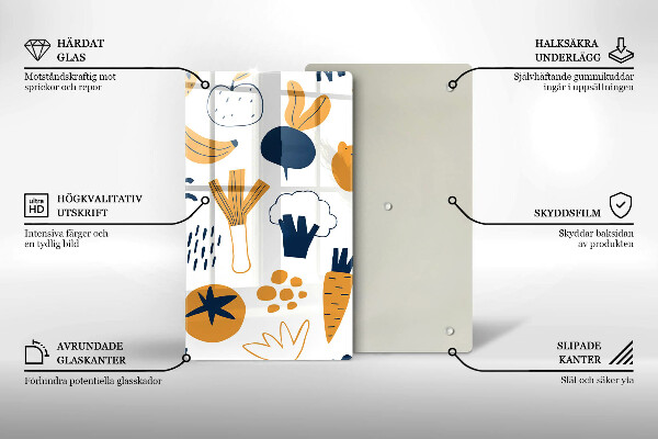 Glas Ceranfeldabdeckung Lebensmittelillustration