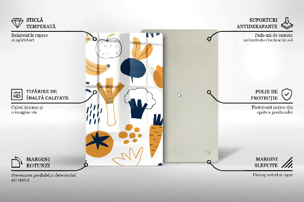 Glas Ceranfeldabdeckung Lebensmittelillustration