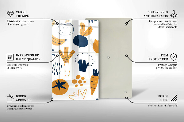 Glas Ceranfeldabdeckung Lebensmittelillustration