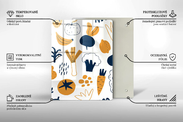 Glas Ceranfeldabdeckung Lebensmittelillustration