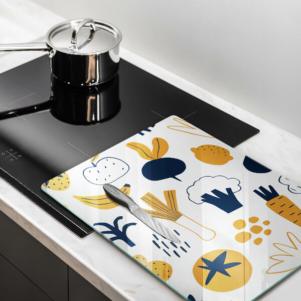 Glas Ceranfeldabdeckung Lebensmittelillustration