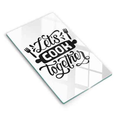 Glas Ceranfeldabdeckung Let's cook together