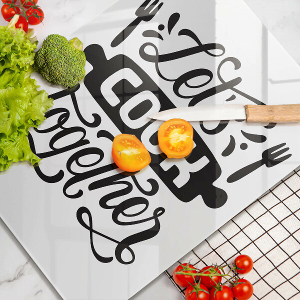 Glas Ceranfeldabdeckung Let's cook together