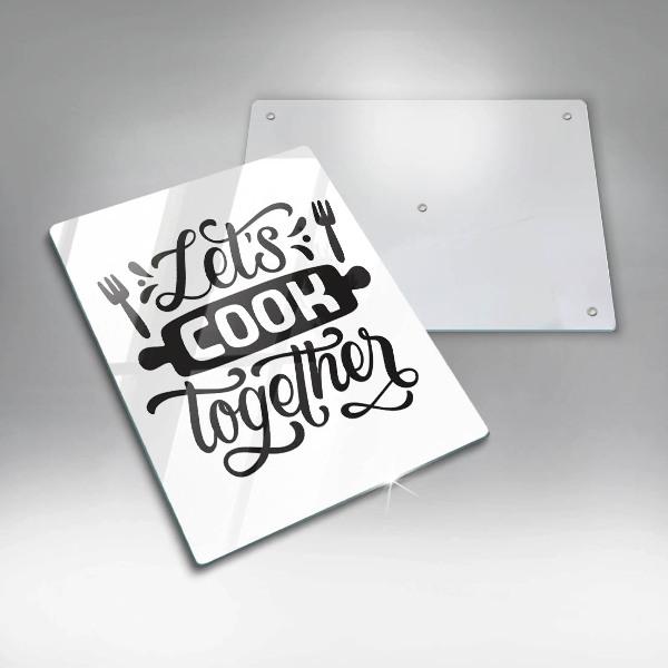 Glas Ceranfeldabdeckung Let's cook together
