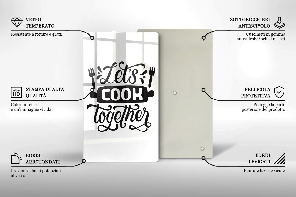 Glas Ceranfeldabdeckung Let's cook together