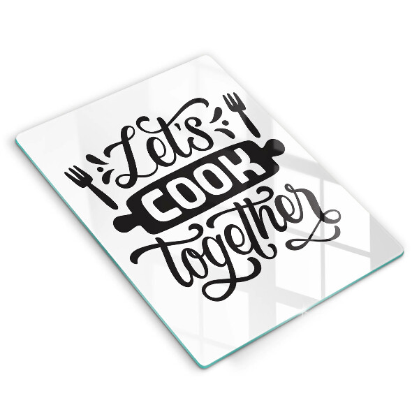 Glas Ceranfeldabdeckung Let's cook together