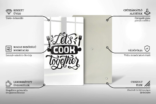 Glas Ceranfeldabdeckung Let's cook together