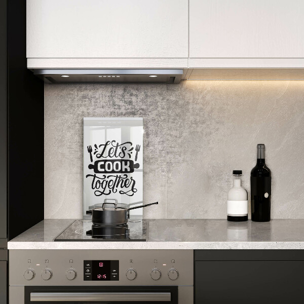 Glas Ceranfeldabdeckung Let's cook together