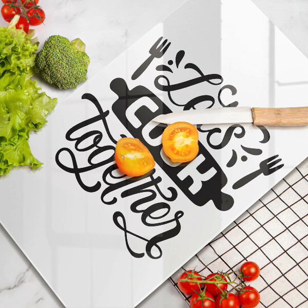 Glas Ceranfeldabdeckung Let's cook together