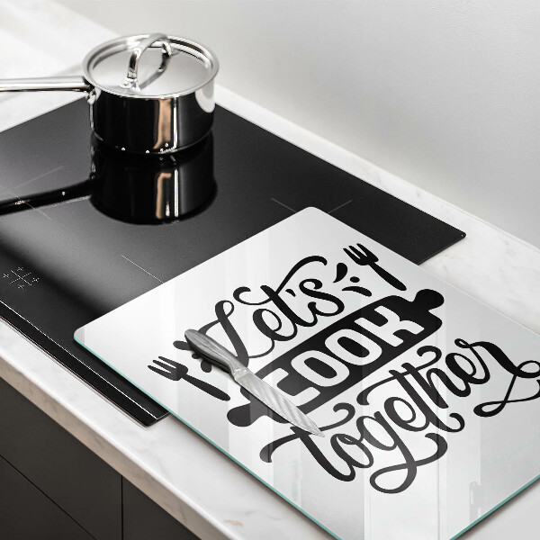 Glas Ceranfeldabdeckung Let's cook together