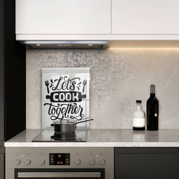 Glas Ceranfeldabdeckung Let's cook together