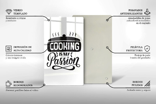 Glas Ceranfeldabdeckung Cooking is my passion