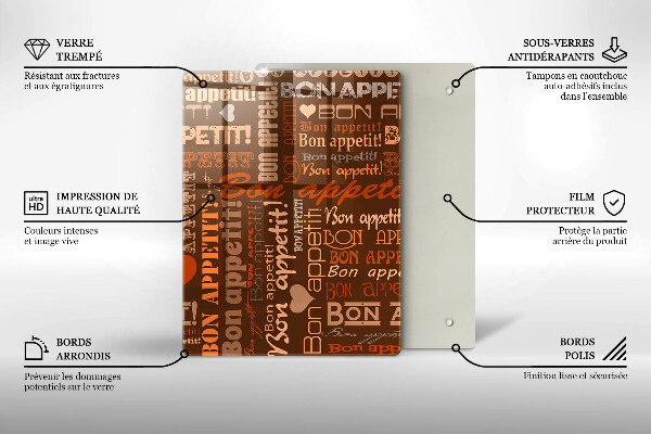 Glas Ceranfeldabdeckung Bon appetit