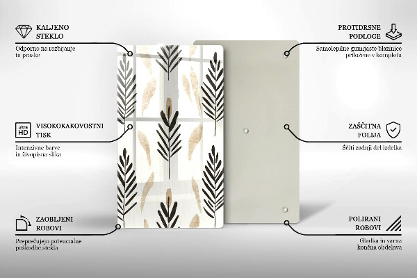 Glas Ceranfeldabdeckung Boho-Pflanzen