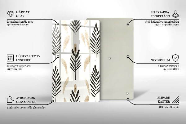 Glas Ceranfeldabdeckung Boho-Pflanzen