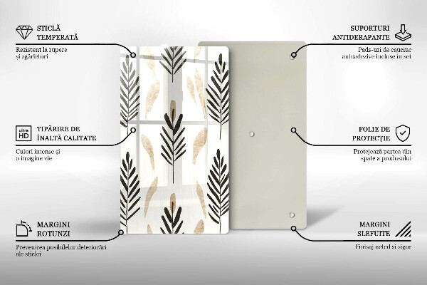 Glas Ceranfeldabdeckung Boho-Pflanzen