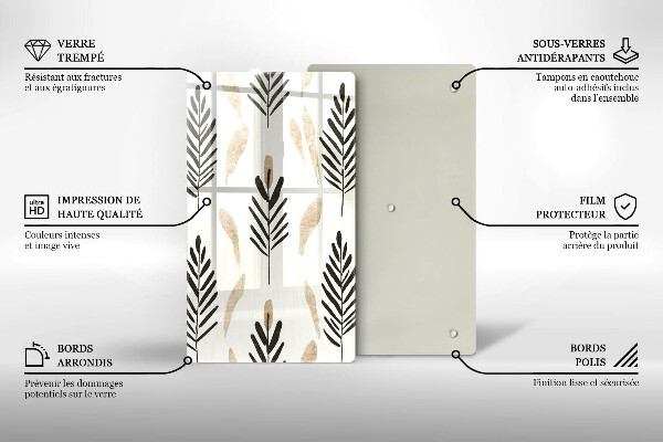 Glas Ceranfeldabdeckung Boho-Pflanzen