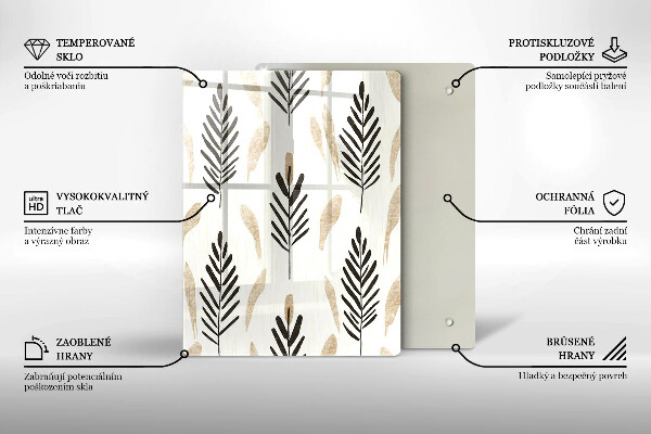 Glas Ceranfeldabdeckung Boho-Pflanzen