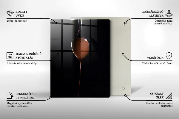 Glas Ceranfeldabdeckung Ein Löffel Schokolade
