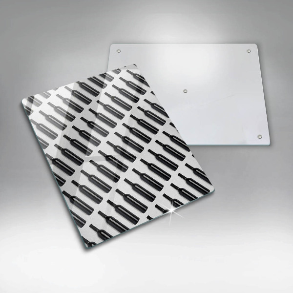 Glas Ceranfeldabdeckung Schwarze Weinflaschen