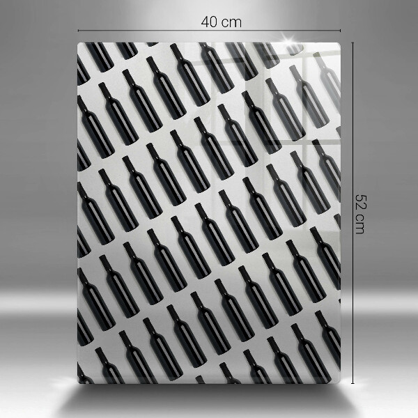 Glas Ceranfeldabdeckung Schwarze Weinflaschen