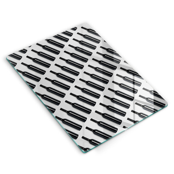 Glas Ceranfeldabdeckung Schwarze Weinflaschen