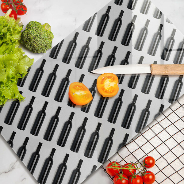 Glas Ceranfeldabdeckung Schwarze Weinflaschen