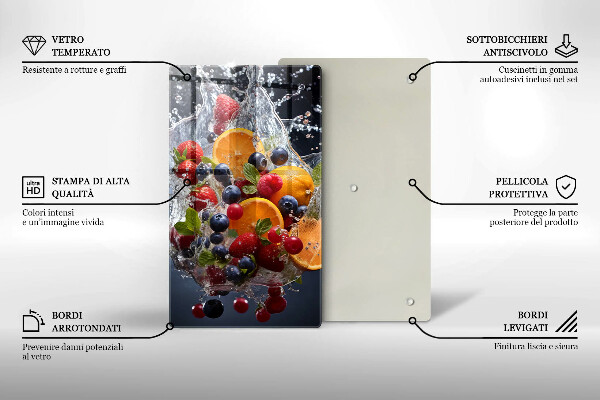 Glas Ceranfeldabdeckung Früchte im Wasser