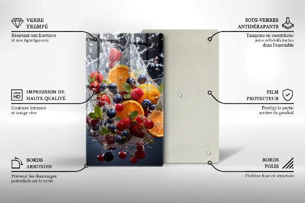 Glas Ceranfeldabdeckung Früchte im Wasser