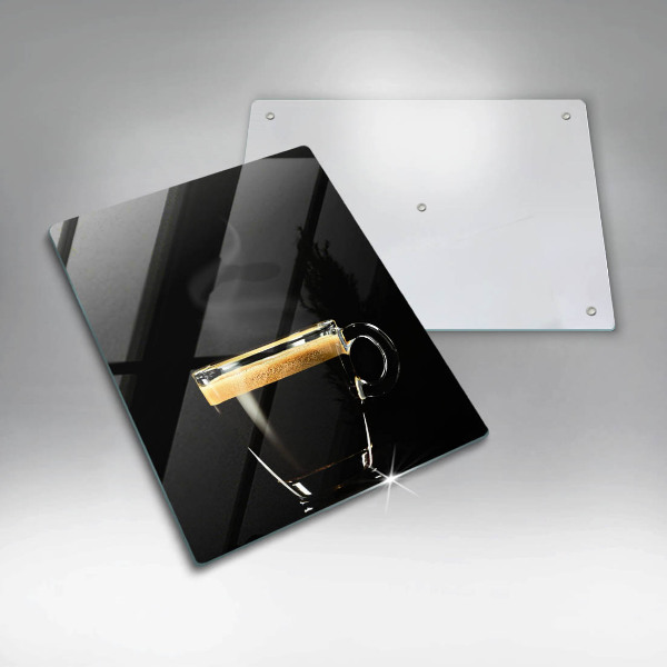 Glas Ceranfeldabdeckung Ein Glas schwarzen Kaffee