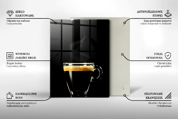 Glas Ceranfeldabdeckung Ein Glas schwarzen Kaffee