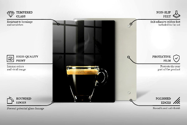 Glas Ceranfeldabdeckung Ein Glas schwarzen Kaffee