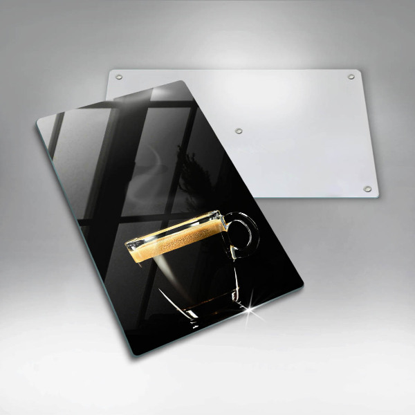 Glas Ceranfeldabdeckung Ein Glas schwarzen Kaffee