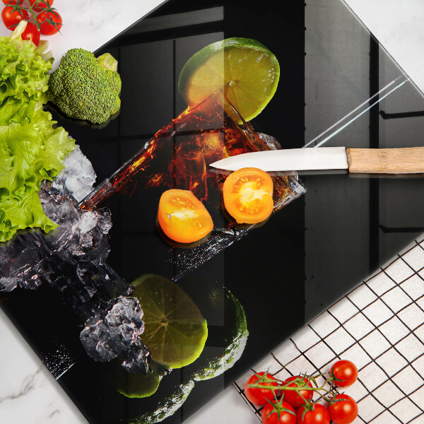 Glas Ceranfeldabdeckung Erdiges Getränk mit Eis