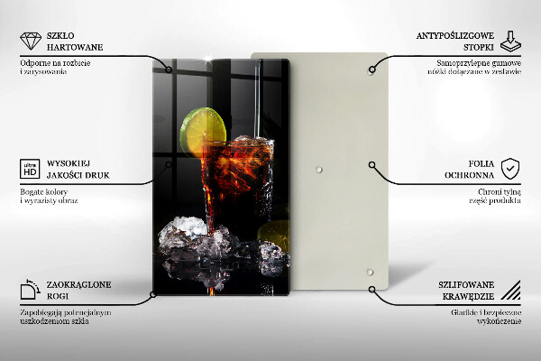 Glas Ceranfeldabdeckung Erdiges Getränk mit Eis