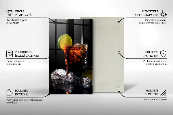 Glas Ceranfeldabdeckung Erdiges Getränk mit Eis
