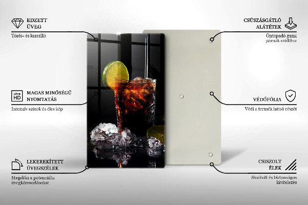 Glas Ceranfeldabdeckung Erdiges Getränk mit Eis