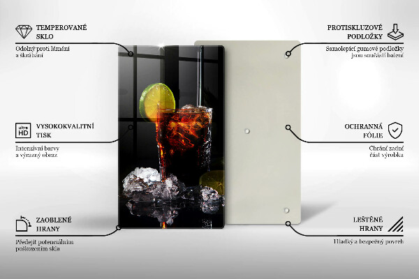 Glas Ceranfeldabdeckung Erdiges Getränk mit Eis