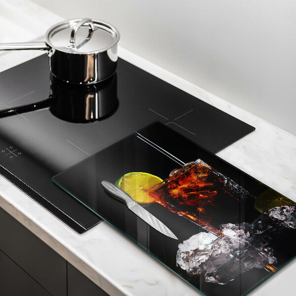 Glas Ceranfeldabdeckung Erdiges Getränk mit Eis