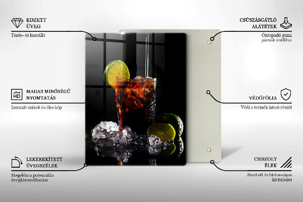 Glas Ceranfeldabdeckung Erdiges Getränk mit Eis