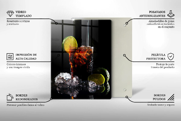 Glas Ceranfeldabdeckung Erdiges Getränk mit Eis