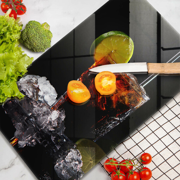 Glas Ceranfeldabdeckung Erdiges Getränk mit Eis