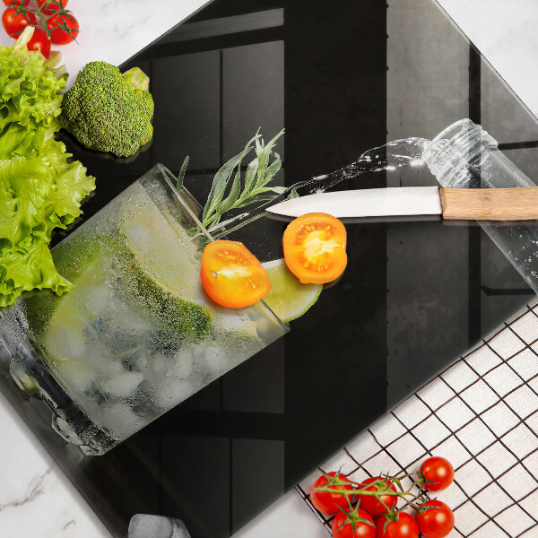 Glas Ceranfeldabdeckung Ein Glas Wasser