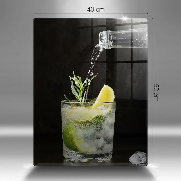 Glas Ceranfeldabdeckung Ein Glas Wasser