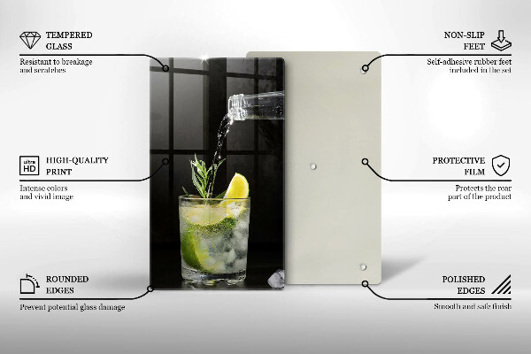 Glas Ceranfeldabdeckung Ein Glas Wasser