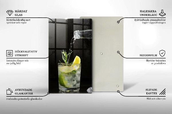 Glas Ceranfeldabdeckung Ein Glas Wasser