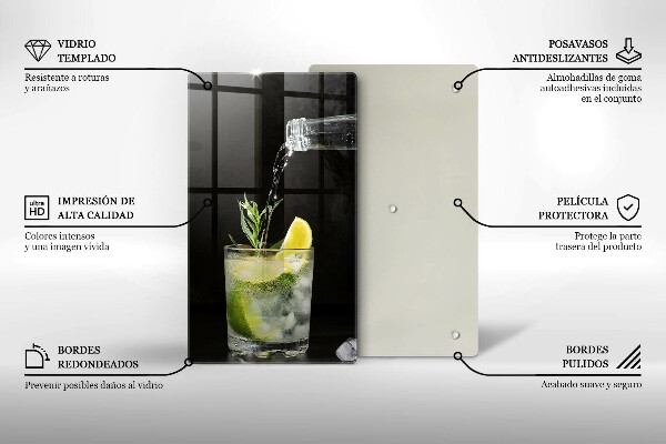 Glas Ceranfeldabdeckung Ein Glas Wasser