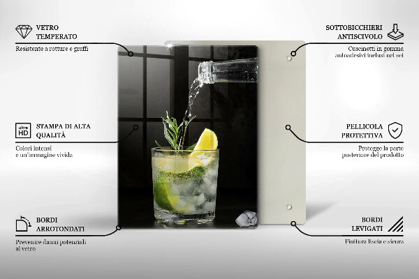 Glas Ceranfeldabdeckung Ein Glas Wasser