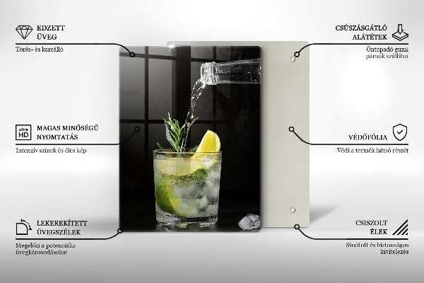 Glas Ceranfeldabdeckung Ein Glas Wasser