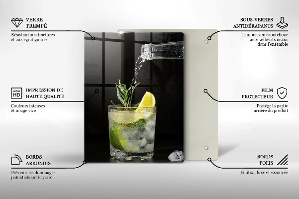 Glas Ceranfeldabdeckung Ein Glas Wasser